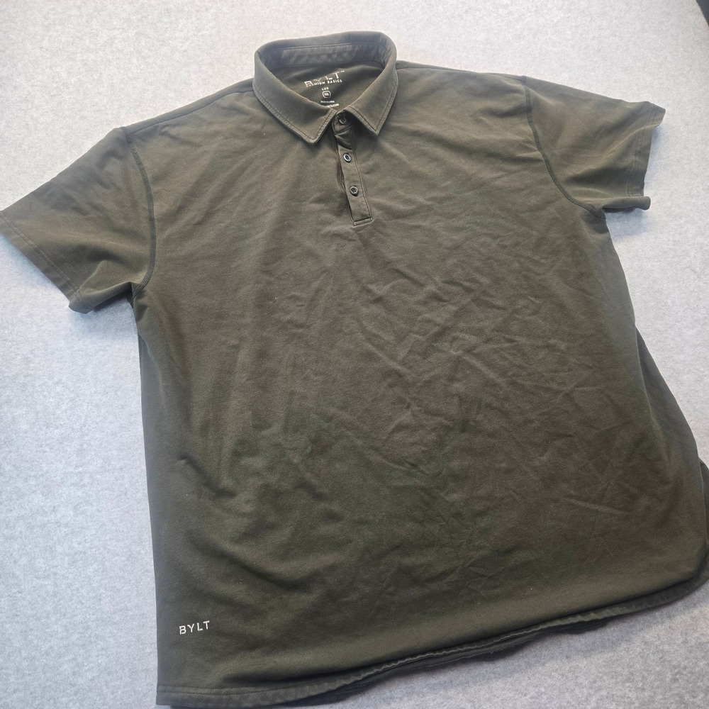 BYLT Premium Basics Lux Polo Shirt Mens XXL Green Short Sleeve Performance Tee